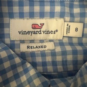 Vineyard vines Women blue and white gingham button down
